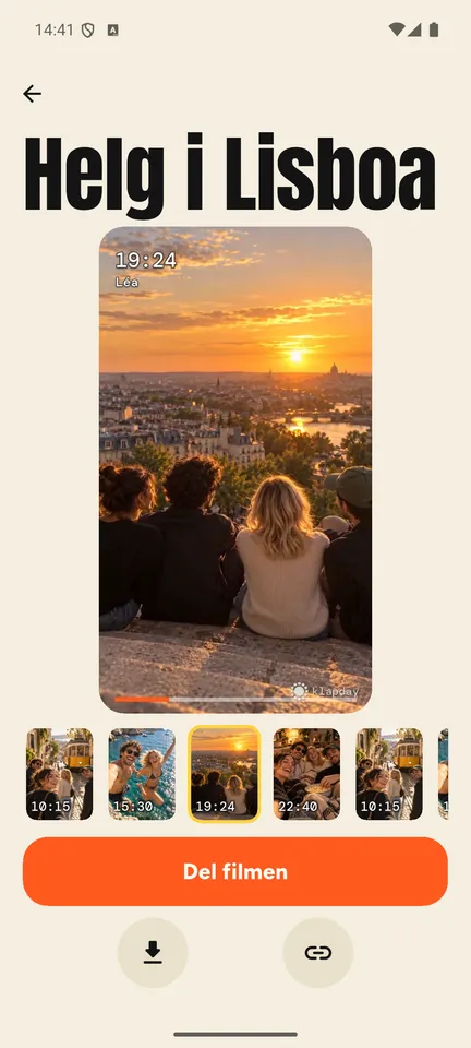Lagre og del filmen din