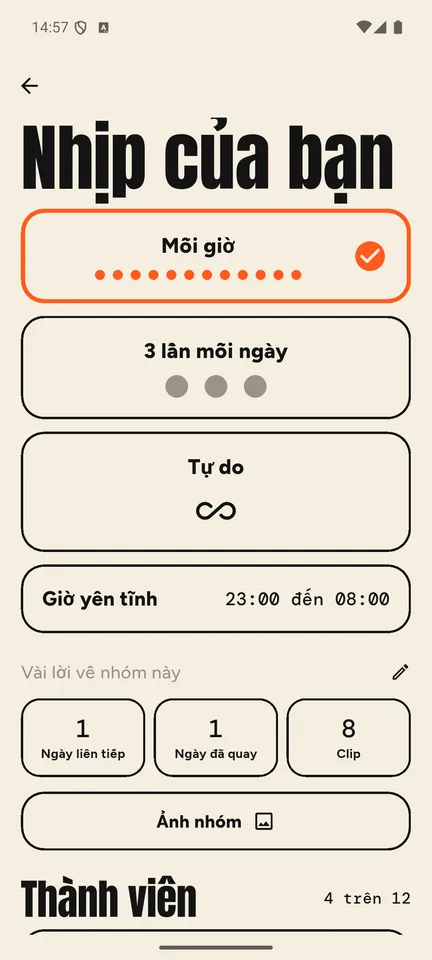 Nhịp phù hợp với nhóm của bạn